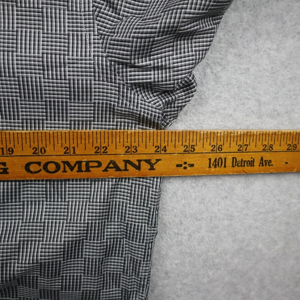 Touch by Ballin Shirt Mens Large L Geometric Basketweave Gray Button Long Sleeve